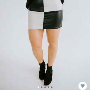 Faux leather skirt